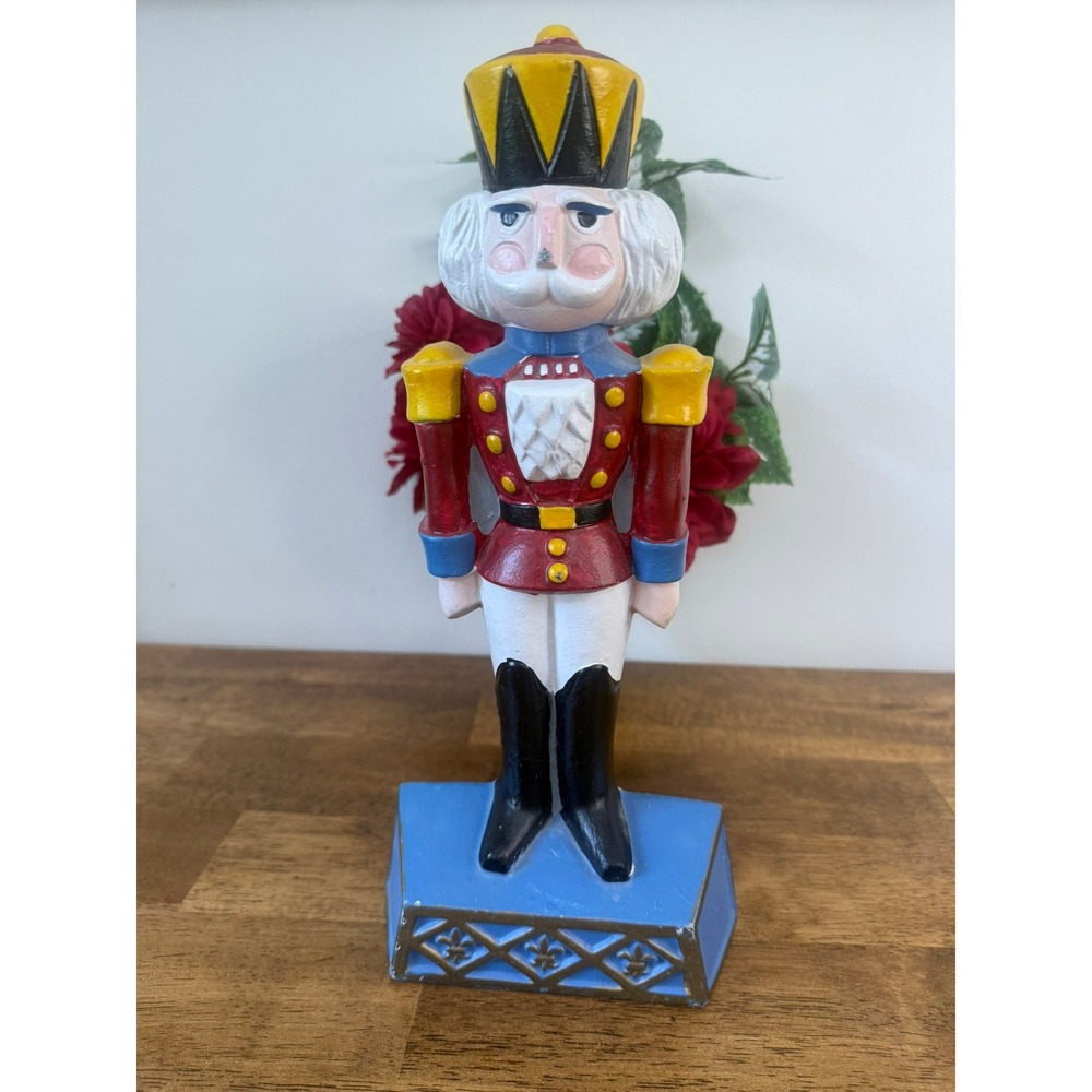 Vintage Kurt Adler Cast Iron Nutcracker Door Stop Christmas Soldier Decor 1988